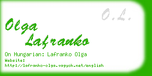 olga lafranko business card